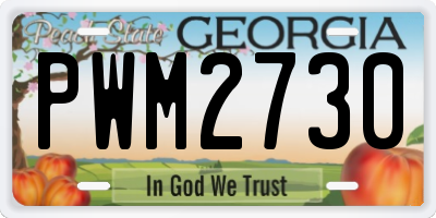 GA license plate PWM2730