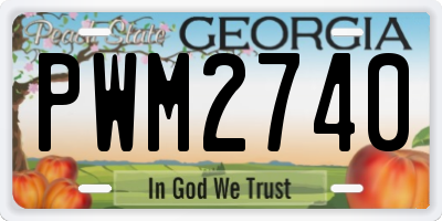 GA license plate PWM2740