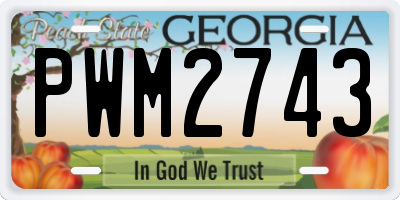 GA license plate PWM2743