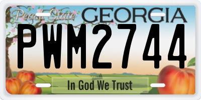 GA license plate PWM2744