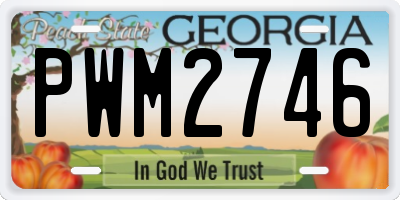 GA license plate PWM2746