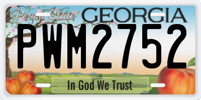 GA license plate PWM2752