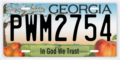 GA license plate PWM2754