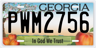GA license plate PWM2756
