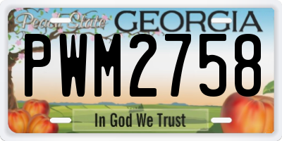 GA license plate PWM2758