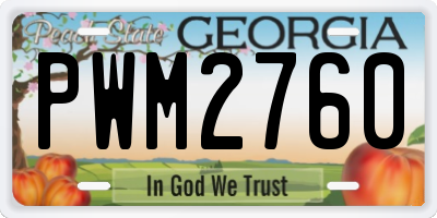 GA license plate PWM2760