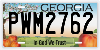 GA license plate PWM2762