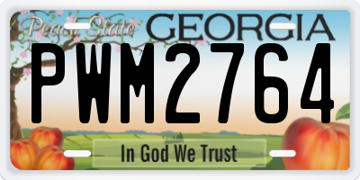 GA license plate PWM2764