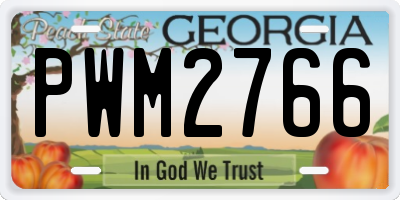 GA license plate PWM2766