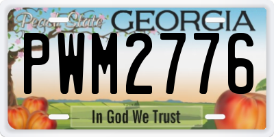 GA license plate PWM2776