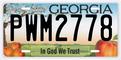 GA license plate PWM2778