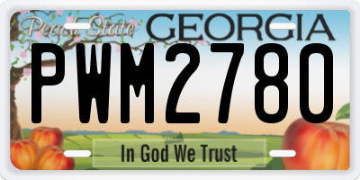 GA license plate PWM2780