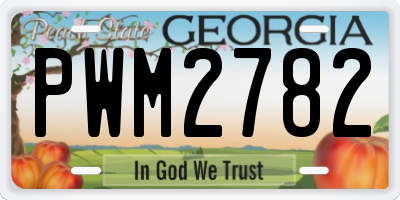 GA license plate PWM2782