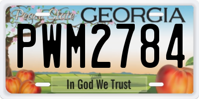 GA license plate PWM2784