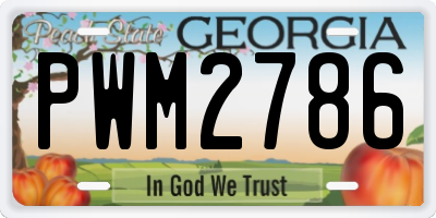 GA license plate PWM2786