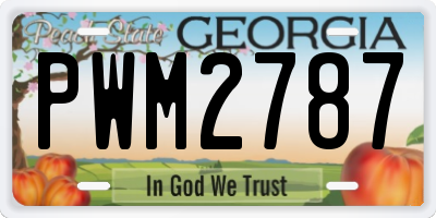 GA license plate PWM2787