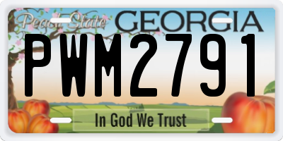 GA license plate PWM2791
