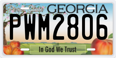GA license plate PWM2806