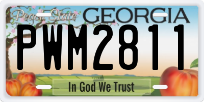 GA license plate PWM2811