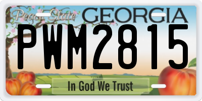 GA license plate PWM2815