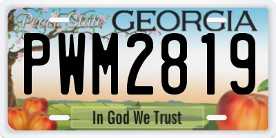 GA license plate PWM2819