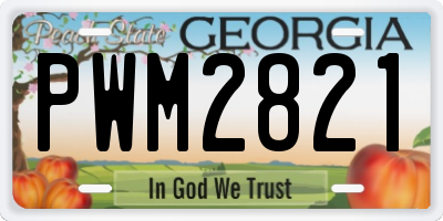 GA license plate PWM2821