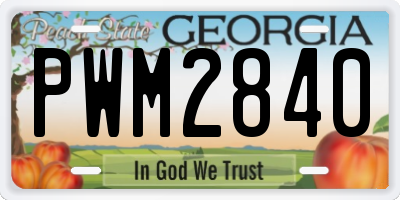 GA license plate PWM2840