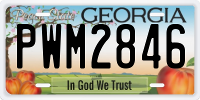 GA license plate PWM2846