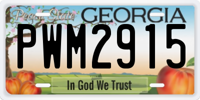 GA license plate PWM2915
