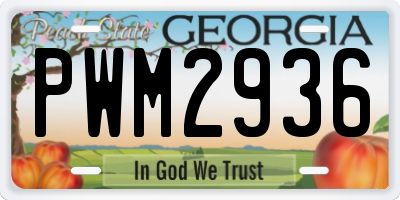 GA license plate PWM2936