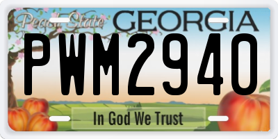 GA license plate PWM2940