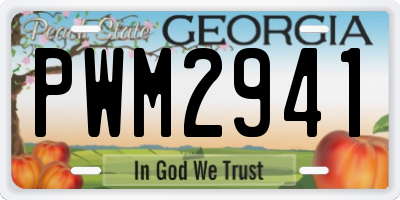 GA license plate PWM2941