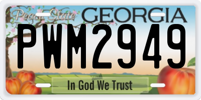 GA license plate PWM2949