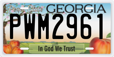 GA license plate PWM2961