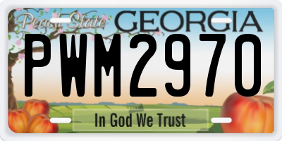 GA license plate PWM2970