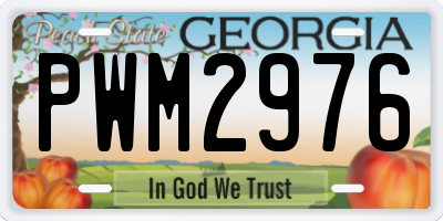 GA license plate PWM2976
