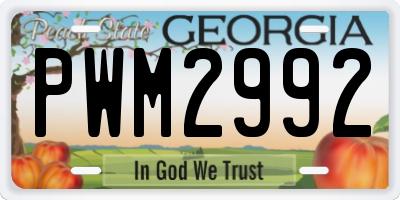GA license plate PWM2992