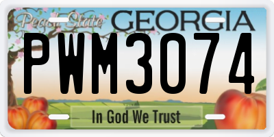 GA license plate PWM3074