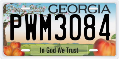 GA license plate PWM3084