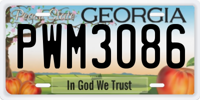 GA license plate PWM3086