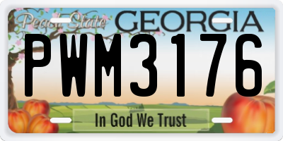GA license plate PWM3176