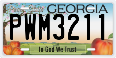 GA license plate PWM3211