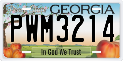 GA license plate PWM3214