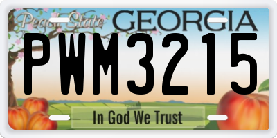 GA license plate PWM3215