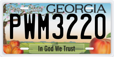 GA license plate PWM3220
