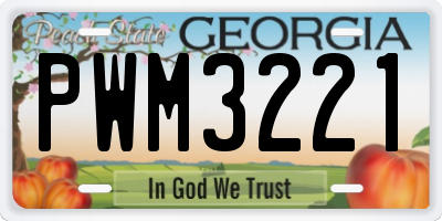 GA license plate PWM3221