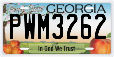 GA license plate PWM3262