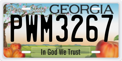 GA license plate PWM3267