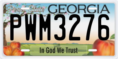 GA license plate PWM3276