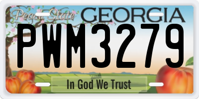 GA license plate PWM3279
